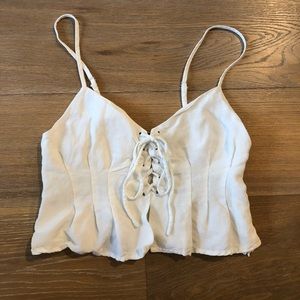 Boho cottagecore renaissance lace up pleated corset cami